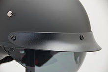 Load image into Gallery viewer, Vega Helmets Warrior Motorcycle Half Helmet with Sunshield for Men &amp; Women, Adjustable Size Dial DOT Half Face Skull Cap for Bike Cruiser Chopper Moped Scooter ATV (Large, Matte Black)
