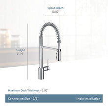 Load image into Gallery viewer, Moen 5923SRS Align One-Handle Pre-Rinse Spring Pulldown Kitchen Faucet, Spot Resist Stainless
