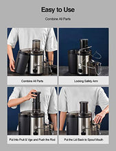 Load image into Gallery viewer, Juicer Machine, 500W Centrifugal Juicer Extractor with Wide Mouth 3” Feed Chute for Fruit Vegetable, Easy to Clean, Stainless Steel, BPA-free, by QCen
