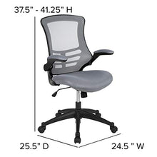 Load image into Gallery viewer, Flash Furniture Mid-Back Dark Gray Mesh Swivel Ergonomic Task Office Chair with Flip-Up Arms
