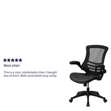 Load image into Gallery viewer, Flash Furniture Desk Chair with Wheels | Swivel Chair with Mid-Back Black Mesh and LeatherSoft Seat for Home Office and Desk
