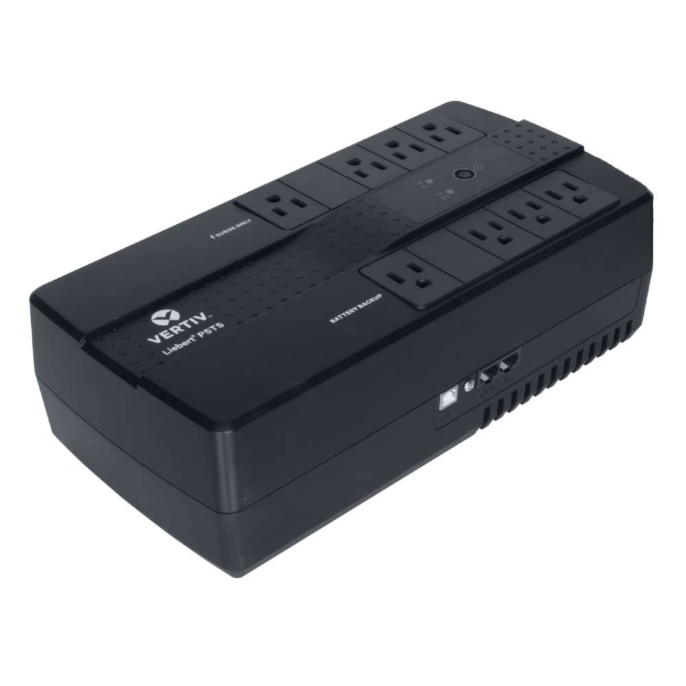 Liebert PST5 UPS - 500VA/300W 120V, Standby Power, 8 Outlets, Network Protection, 3 Year Warranty, Shutdown Software, Uninterruptible Power Supply, Battery Backup with Surge Protection (PST5-500MT120)