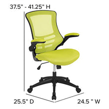 Load image into Gallery viewer, Flash Furniture Mid-Back Green Mesh Swivel Ergonomic Task Office Chair with Flip-Up Arms
