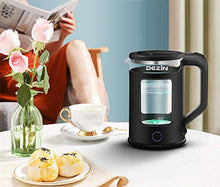 Load image into Gallery viewer, Dezin Electric Kettle with Keep Warm Function, Window-Glass Double Wall Design Electric Tea Kettle, Bicolor LED, 1.5L Hot Water Kettle with Auto Shut-Off and Boil Dry Protection Tech for Coffee, Tea
