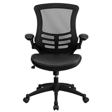 Load image into Gallery viewer, Flash Furniture Desk Chair with Wheels | Swivel Chair with Mid-Back Black Mesh and LeatherSoft Seat for Home Office and Desk
