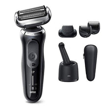 Load image into Gallery viewer, Braun Electric Razor for Men Flex Head Foil Shaver with Beard Trimmer, Rechargeable, Wet &amp; Dry, 4-in-1 SmartCare Center and Travel Case, Black, 6 Piece Set
