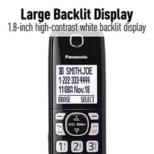 Load image into Gallery viewer, Panasonic Link2Cell Bluetooth Cordless Phone System with Voice Assistant, Call Block and Answering Machine, Expandable Home Phone with 5 Handsets – KX-TGF575S (Black with Silver Trim)

