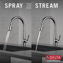 Load image into Gallery viewer, Delta Faucet Essa Brushed Nickel Kitchen Faucet, Kitchen Faucets with Pull Down Sprayer, Kitchen Sink Faucet, Faucet for Kitchen Sink with Magnetic Docking Spray Head, Arctic Stainless 9113-AR-DST
