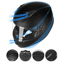 Load image into Gallery viewer, GLX GX11 Compact Lightweight Full Face Motorcycle Street Bike Helmet with Extra Tinted Visor DOT Approved (Matte Black, Medium)
