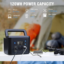 Load image into Gallery viewer, 200W Portable Power Station, Powkey 120Wh/33,000mAh Power Bank with AC Outlet, 110V 6 Outputs Solar Generator External Battery Pack with LED Light for Home Use and Outdoor Camping
