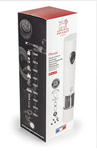 Load image into Gallery viewer, Peugeot PHENIX White Lacquered Stainless Steel Electric Adjustable Salt &amp; Pepper Mill Gift Set, 8-inch
