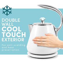 Load image into Gallery viewer, Elite Gourmet EKT-1203W Double Wall Insulated Cool Touch Electric Water Tea Kettle BPA Free Stainless Steel Interior and Auto Shut-Off, 1.2L, White Ivory
