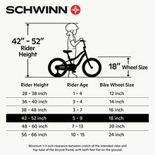 Load image into Gallery viewer, Schwinn Koen &amp; Elm Toddler and Kids Bike, 18-Inch Wheels, Training Wheels Included, Teal

