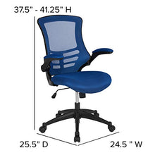 Load image into Gallery viewer, Flash Furniture Mid-Back Blue Mesh Swivel Ergonomic Task Office Chair with Flip-Up Arms
