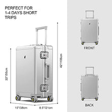 Load image into Gallery viewer, LEVEL8 Gibraltar Carry On Luggage, 20&quot; Aluminum Frame Hardside Suitcase, Zipperless Luggage with TSA Lock and Spinner Wheels - Sliver
