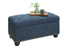 Load image into Gallery viewer, Convenience Concepts Designs4Comfort 7th Avenue Storage Ottoman, Blue Fabric
