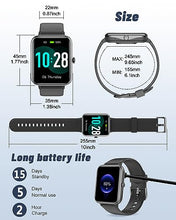 Load image into Gallery viewer, GRV Smart Watch for iOS and Android Phones (Answer/Make Calls), Watches for Men Women IP68 Waterproof Smartwatch Fitness Tracker Watch with Heart Rate/Sleep Monitor Steps Calories Counter (Black)
