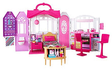 Load image into Gallery viewer, Barbie Glam Getaway Portable Dollhouse, 1 Story with Furniture, Accessories and Carrying Handle, for 3 to 7 Year Olds
