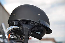 Load image into Gallery viewer, Vega Helmets Warrior Motorcycle Half Helmet with Sunshield for Men &amp; Women, Adjustable Size Dial DOT Half Face Skull Cap for Bike Cruiser Chopper Moped Scooter ATV (Large, Matte Black)
