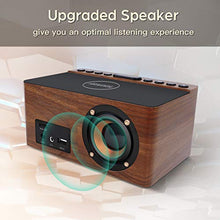 Load image into Gallery viewer, ANJANK Wooden Digital Alarm Clock FM Radio,10W Fast Wireless Charger Station for iPhone/Samsung Galaxy,5 Level Dimmer,USB Charging Port,2 Wake up Sounds,Bedrooms Sleep Timer,Wood LED Clock for Bedside
