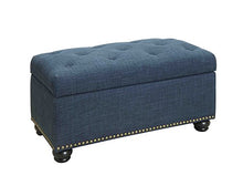 Load image into Gallery viewer, Convenience Concepts Designs4Comfort 7th Avenue Storage Ottoman, Blue Fabric
