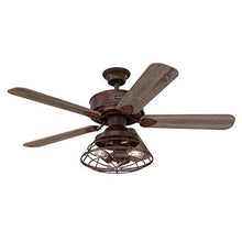 Load image into Gallery viewer, Westinghouse Lighting 7220500 Barnett 48-Inch Barnwood Indoor, Dimmable LED Light Kit with Cage Shade, Remote Control Included Ceiling Fan
