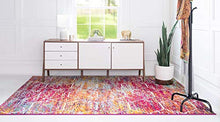 Load image into Gallery viewer, Unique Loom Trellis Frieze Collection Area Rug-Modern Morroccan Inspired Geometric Lattice Design, 6 x 9 ft, Multi/Fuchsia
