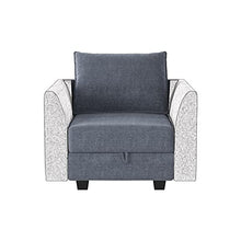 Load image into Gallery viewer, HONBAY Modern Fabric Middle Module for Modular Sofa Customizable Sectional Sofa Couch Accent Armless Chair, Bluish Grey
