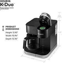 Load image into Gallery viewer, Keurig K-Duo Coffee Maker, Single Serve and 12-Cup Carafe Drip Coffee Brewer, Compatible with K-Cup Pods and Ground Coffee, Black
