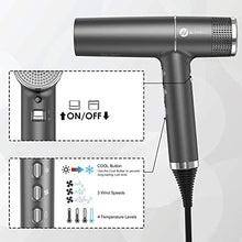 Load image into Gallery viewer, slopehill Hair Dryer with Unique Brushless Motor | Intelligent Fault Diagnosis | Innovative Microfilter | Oxy Active Technology | Led Display (Gray)
