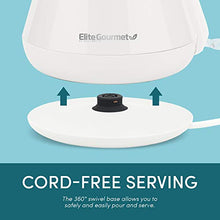 Load image into Gallery viewer, Elite Gourmet EKT-1203W Double Wall Insulated Cool Touch Electric Water Tea Kettle BPA Free Stainless Steel Interior and Auto Shut-Off, 1.2L, White Ivory
