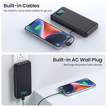 Load image into Gallery viewer, Portable Charger with Built-in Cables &amp; AC Wall Plug,Ultra Slim 13800mAh USB-C Power Bank, 4 Output LCD Display External Battery Pack Phone Charger Compatible with iPhone 15/14/13 Samsung Android etc
