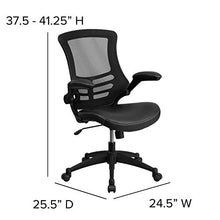 Load image into Gallery viewer, Flash Furniture Desk Chair with Wheels | Swivel Chair with Mid-Back Black Mesh and LeatherSoft Seat for Home Office and Desk
