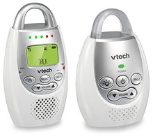 Load image into Gallery viewer, VTech DM221 Audio Baby Monitor with up to 1,000 ft of Range, Vibrating Sound-Alert, Talk Back Intercom &amp; Night Light Loop, White/Silver
