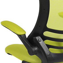 Load image into Gallery viewer, Flash Furniture Mid-Back Green Mesh Swivel Ergonomic Task Office Chair with Flip-Up Arms
