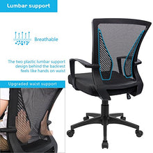 Load image into Gallery viewer, Furmax Office Chair Mid Back Swivel Chair Lumbar Support Desk Chair, Computer Ergonomic Mesh Chair with Armrest (Black)
