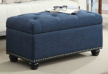 Load image into Gallery viewer, Convenience Concepts Designs4Comfort 7th Avenue Storage Ottoman, Blue Fabric
