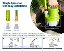 Load image into Gallery viewer, Green Expert 1/6HP Handy Utility Pump Submersible 25-Foot Power Cord Portable for Water Removal from Pools Hot Tub Flooded House Basement Sump Pit Backup Drain Pump Easy to Use
