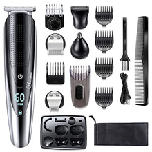 Load image into Gallery viewer, Hatteker Mens Hair Clipper Beard Trimmer Grooming kit Hair Trimmer Mustache Trimmer Body Groomer Trimmer for Nose Ear Facial Hair Cordless Waterproof 5 in 1
