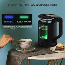 Load image into Gallery viewer, Dezin Electric Kettle with Keep Warm Function, Window-Glass Double Wall Design Electric Tea Kettle, Bicolor LED, 1.5L Hot Water Kettle with Auto Shut-Off and Boil Dry Protection Tech for Coffee, Tea
