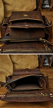 Load image into Gallery viewer, Le&#39;aokuu Mens Genuine Leather Bike Cycling Waist Hip Bum Fanny Pack Drop Leg Bag (1-913-5 Dark Brown)
