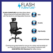 Load image into Gallery viewer, Flash Furniture High-Back Black Mesh Swivel Ergonomic Executive Office Chair with Flip-Up Arms and Adjustable Headrest
