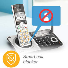 Load image into Gallery viewer, AT&amp;T CL83207 DECT 6.0 Expandable Cordless Phone with Smart Call Blocker, Silver/Black with 2 Handsets
