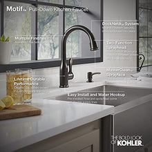 Load image into Gallery viewer, KOHLER REC23863-SD-CP Motif Kitchen Faucet with Pull Down Sprayer and Soap Dispenser, Kitchen Sink Faucet in Polished Chrome

