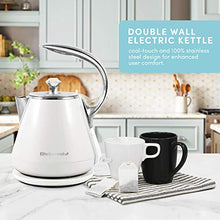 Load image into Gallery viewer, Elite Gourmet EKT-1203W Double Wall Insulated Cool Touch Electric Water Tea Kettle BPA Free Stainless Steel Interior and Auto Shut-Off, 1.2L, White Ivory
