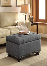 Load image into Gallery viewer, Convenience Concepts Designs4Comfort 5th Avenue Storage Ottoman, Gray Fabric
