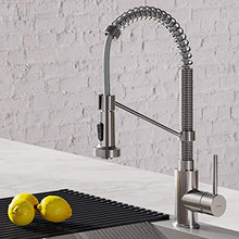 Load image into Gallery viewer, Kraus KPF-1610SS Bolden 18-Inch Commercial Kitchen Faucet with Dual Function Pull-Down Sprayhead in All-Brite Finish, Stainless Steel
