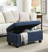 Load image into Gallery viewer, Convenience Concepts Designs4Comfort 7th Avenue Storage Ottoman, Blue Fabric
