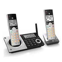 Load image into Gallery viewer, AT&amp;T CL83207 DECT 6.0 Expandable Cordless Phone with Smart Call Blocker, Silver/Black with 2 Handsets
