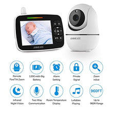 Load image into Gallery viewer, Baby Monitor with Remote Pan-Tilt-Zoom Camera, 3.5” Large Display Video Baby Monitor with Camera and Audio |Infrared Night Vision |Two Way Talk | Room Temperature| Lullabies and 960ft Range
